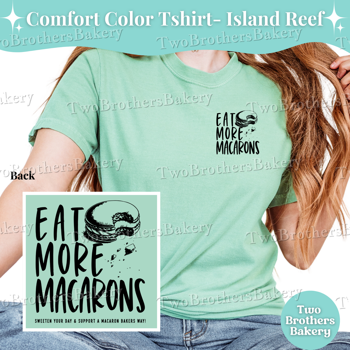 Eat More Macarons, Comfort Colors T-Shirt, Macaron Baker Shirt, Support Local Bakers, Cottage Bakery Tee, Macaron Lover Tshirt, Baking Tee