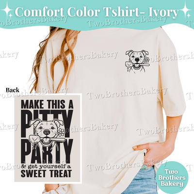 Pitty Party Baking Shirt, Comfort Colors T-Shirt, Pitbull Dog Tee, Funny Dog Lover Shirt, Animal Rescue Gift, Animal Lover Tee, Pitty Tshirt