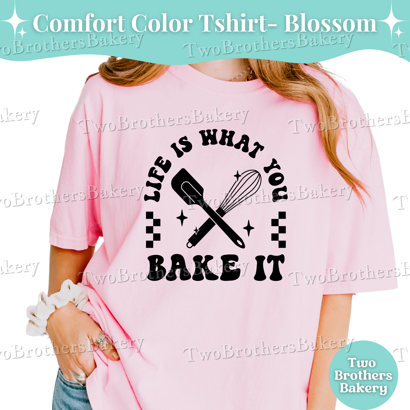 Life Is What You Bake It Shirt, Cute Baking Tee, Home Baker Gift, Positive Baking T-Shirt, Retro Spatula Whisk Design, Gift for Bakers