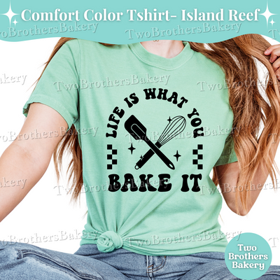 Life Is What You Bake It Shirt, Cute Baking Tee, Home Baker Gift, Positive Baking T-Shirt, Retro Spatula Whisk Design, Gift for Bakers