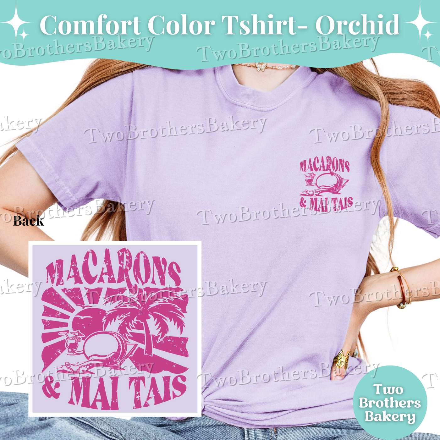 Macaron Baker Summer Shirt, Macarons & Mai Tais Tee, Comfort Colors T-Shirt, Vintage Neon Pink Baking Shirt, Summer Vacation Baker Shirt