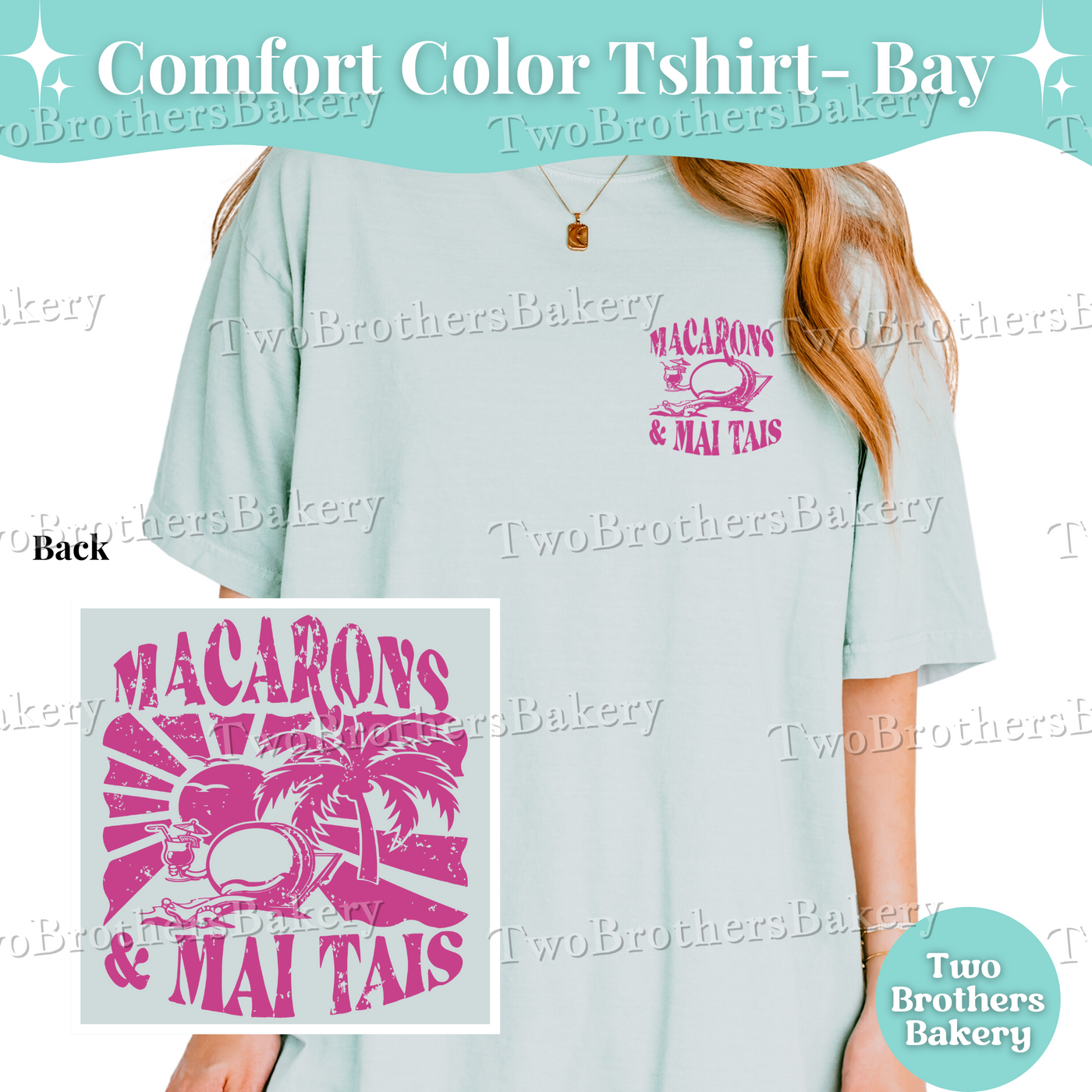 Macaron Baker Summer Shirt, Macarons & Mai Tais Tee, Comfort Colors T-Shirt, Vintage Neon Pink Baking Shirt, Summer Vacation Baker Shirt