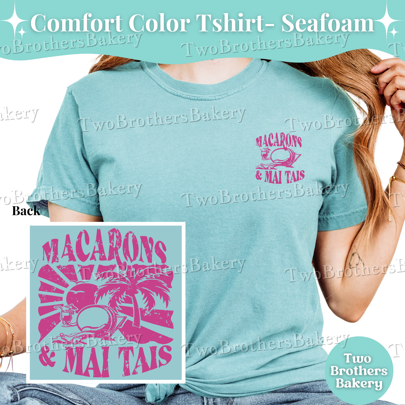 Macaron Baker Summer Shirt, Macarons & Mai Tais Tee, Comfort Colors T-Shirt, Vintage Neon Pink Baking Shirt, Summer Vacation Baker Shirt