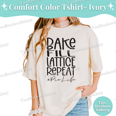Bake Fill Lattice Repeat Pie Shirt, Funny Fall Baking Tee, Thanksgiving Pie Maker Shirt, Pie Life Baker Gift, Pie Baking Tee, Pie Bakers