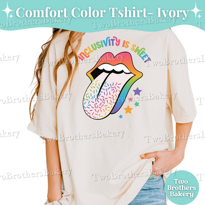 Inclusivity Is Sweet Shirt, LGBTQIA+ Tee, Pride Bakers & Allies, Rainbow Sprinkle Tee, Pride Bakery Gift, Pride Baking Shirt, Rainbow Tee