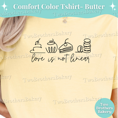 Love Is Not Linear, LGBTQIA+ Pride Tshirt, Line Art Dessert, Inclusive Bakers Tshirt, Sweet Equality Gift, Pride Month Tee, Baking Shirt