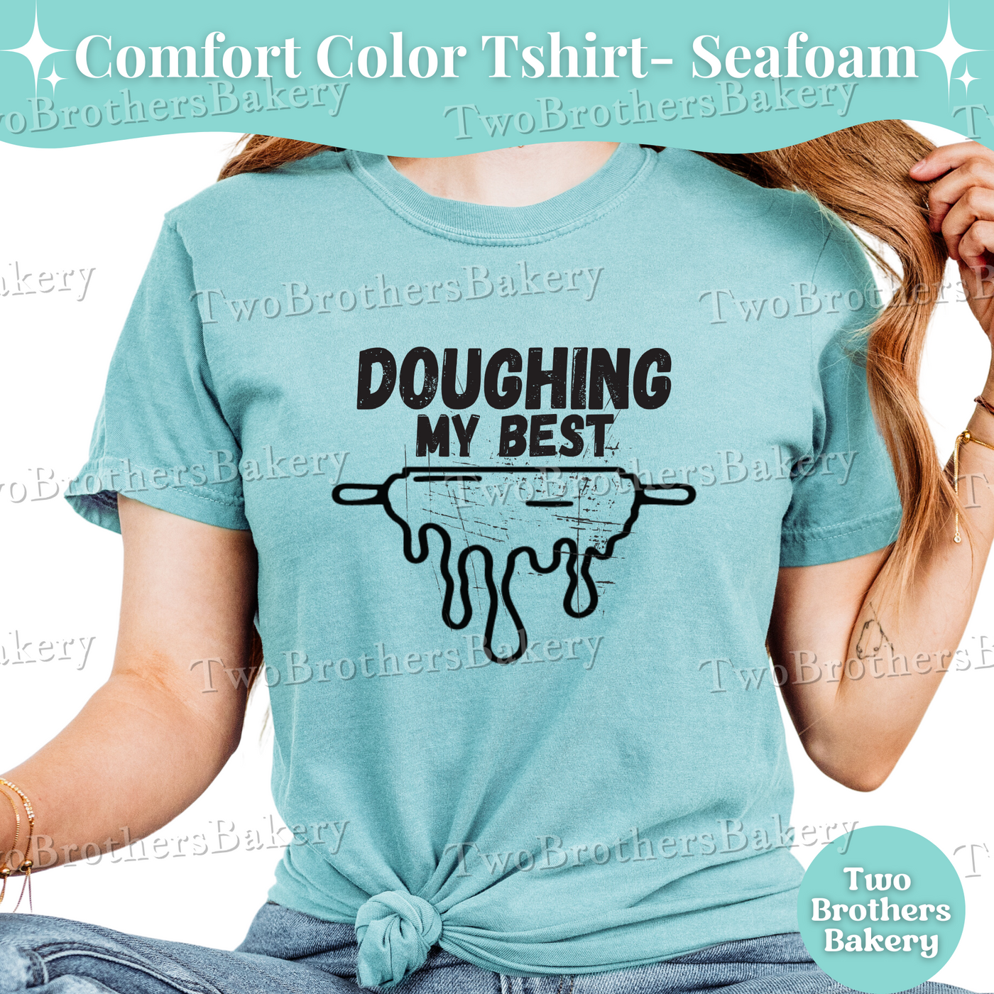 Doughing My Best, Retro Baking Tee, Funny Baking Tee, Mental Health Gift, Cottage Baker Apparel, Baking Puns, Distressed Baking Tshirt
