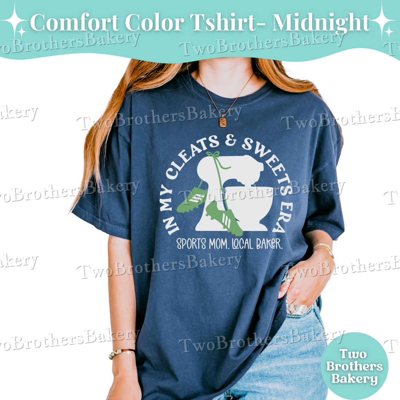 In My Cleats & Sweets Era Shirt, Custom Sports Mom Baker Tee, Personalized Baking Business Shirt, Soccer Baseball Football Team Mom Shirt