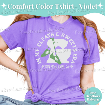 In My Cleats & Sweets Era Shirt, Custom Sports Mom Baker Tee, Personalized Baking Business Shirt, Soccer Baseball Football Team Mom Shirt