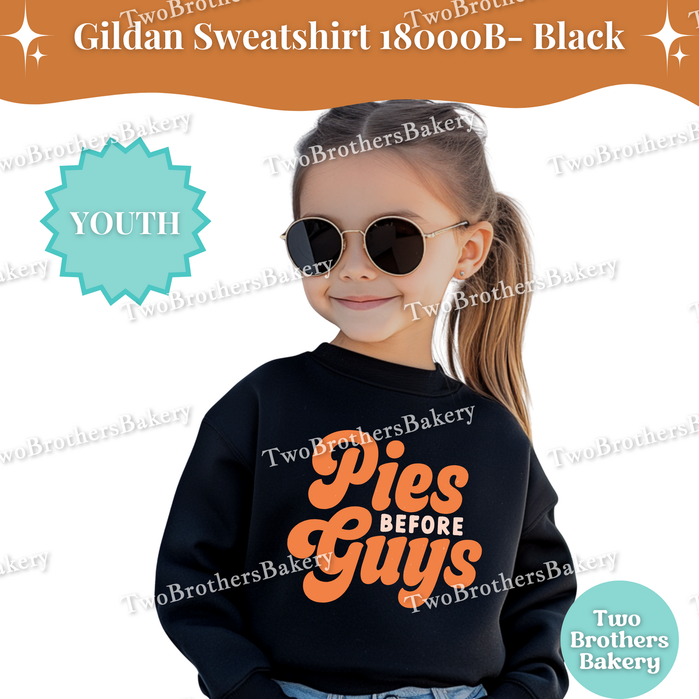 Pies Before Guys Kids Sweatshirt, Fall Thanksgiving Youth Baking Shirt, Cute Retro Pie Lover Top, Autumn Gildan Crewneck, Pie Lover Sweater