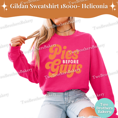 Pies Before Guys Sweatshirt, Retro Thanksgiving Baking Fall Crewneck, Funny Foodie Gift for Bakers & Pie Lovers, Friendsgiving Sweater