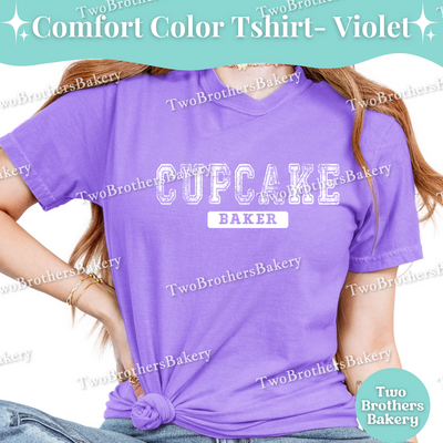 Cupcake Baker, Distressed Varsity Baking Tee, Matching Family Baking Tees, Cupcake Lover Gift, Mommy and Me Cupcake Tees, Cupcake Bakery