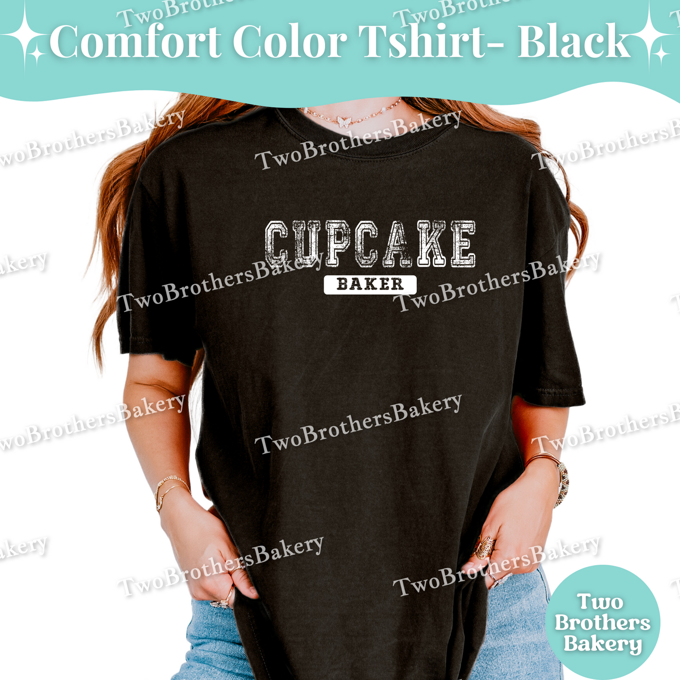 Cupcake Baker, Distressed Varsity Baking Tee, Matching Family Baking Tees, Cupcake Lover Gift, Mommy and Me Cupcake Tees, Cupcake Bakery