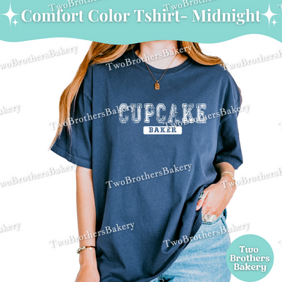 Cupcake Baker, Distressed Varsity Baking Tee, Matching Family Baking Tees, Cupcake Lover Gift, Mommy and Me Cupcake Tees, Cupcake Bakery