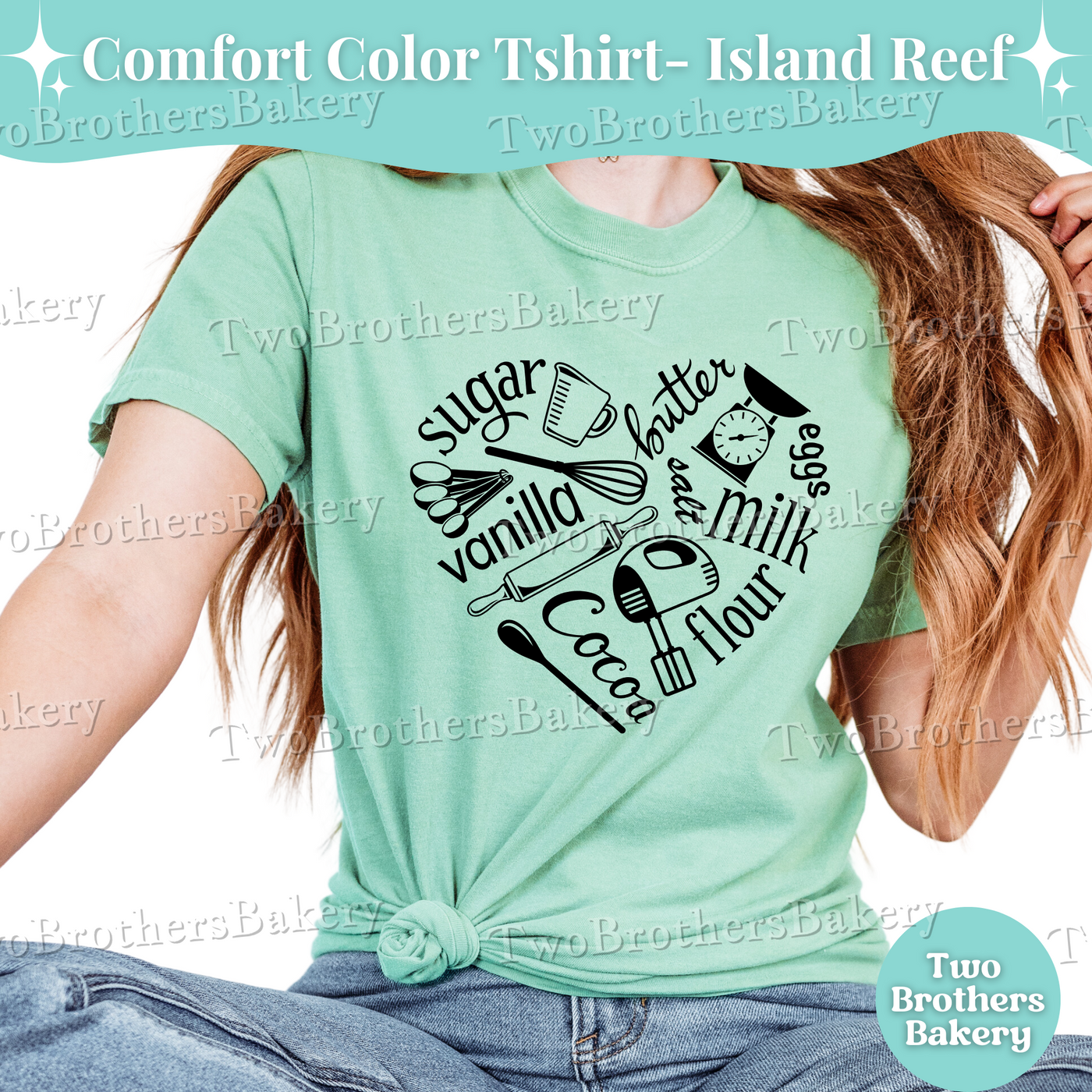 Baker Heart Shirt, Baking Ingredients Tee, Cute Gift for Bakers, Cottage Bakery Top, Kitchen Lover Tee, Baking Mom Shirt, Baking Tools Tee