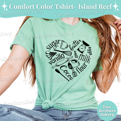 Baker Heart Shirt, Baking Ingredients Tee, Cute Gift for Bakers, Cottage Bakery Top, Kitchen Lover Tee, Baking Mom Shirt, Baking Tools Tee