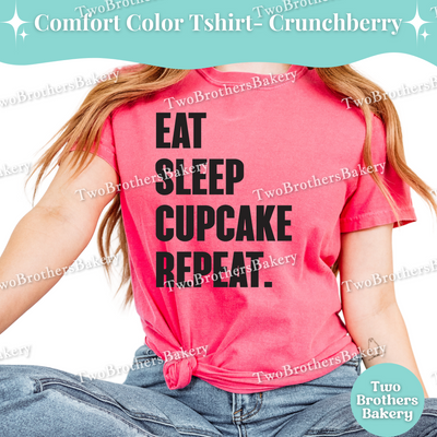 Eat Sleep Cupcake Repeat, Funny Baking Tee for Cupcake Lovers, Cupcake Baking T-Shirt, Pastry Chef Gift, Cupcake Lover Tee, Cupcake Bakery