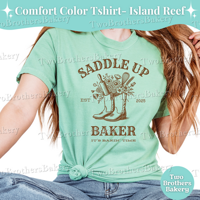Saddle Up Baker Shirt, Western Cowgirl Baking TShirt, Southern Rodeo Baker Tee, Country Kitchen Top, Cowgirl Boots Tshirt, Summer Baking Tee