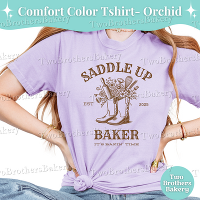Saddle Up Baker Shirt, Western Cowgirl Baking TShirt, Southern Rodeo Baker Tee, Country Kitchen Top, Cowgirl Boots Tshirt, Summer Baking Tee