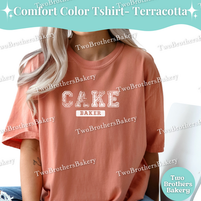 Cake Baker Tee, Distressed Varsity Baking Tee, Matching Family Baking Tees, Cake Lover Gift, Mommy and Me Cake Tees, Cake Bakery, Cake Shirt