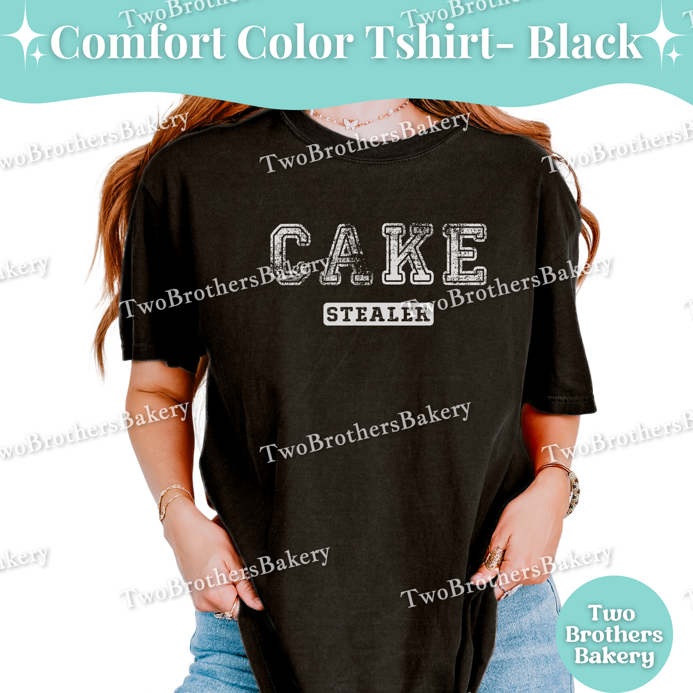 Cake Stealer, Distressed Varsity Baking Tee, Matching Family Baking Tees, Cake Lover Gift, Mommy and Me Cake Tees, Cake Bakery, Cake Tshirt