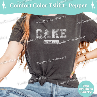 Cake Stealer, Distressed Varsity Baking Tee, Matching Family Baking Tees, Cake Lover Gift, Mommy and Me Cake Tees, Cake Bakery, Cake Tshirt