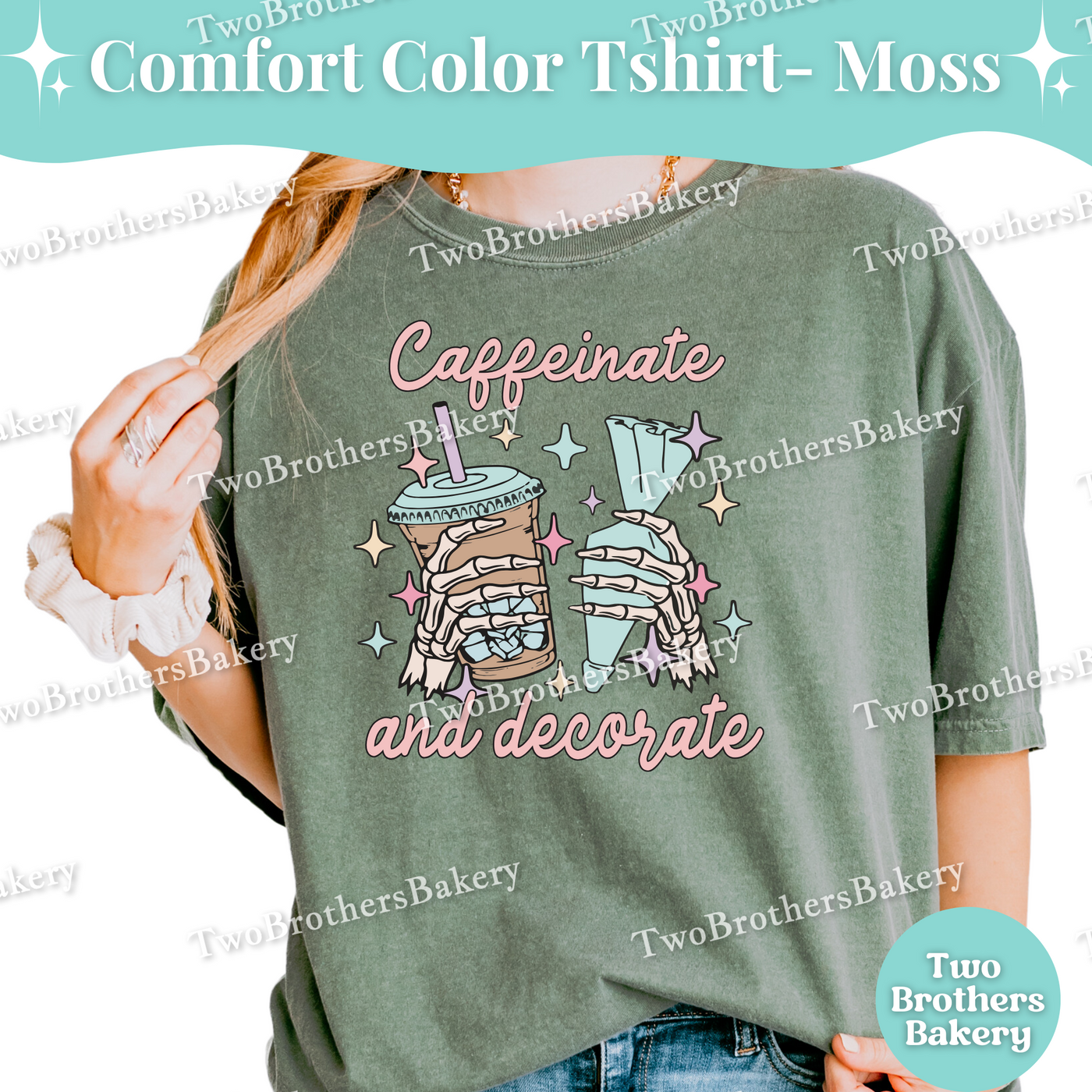 Caffeinate and Decorate Shirt, Baking T-Shirt, Skeleton Baker Tee, Iced Coffee Lover, Cookie Decorator, Fall Baking Shirt, Halloween Baker