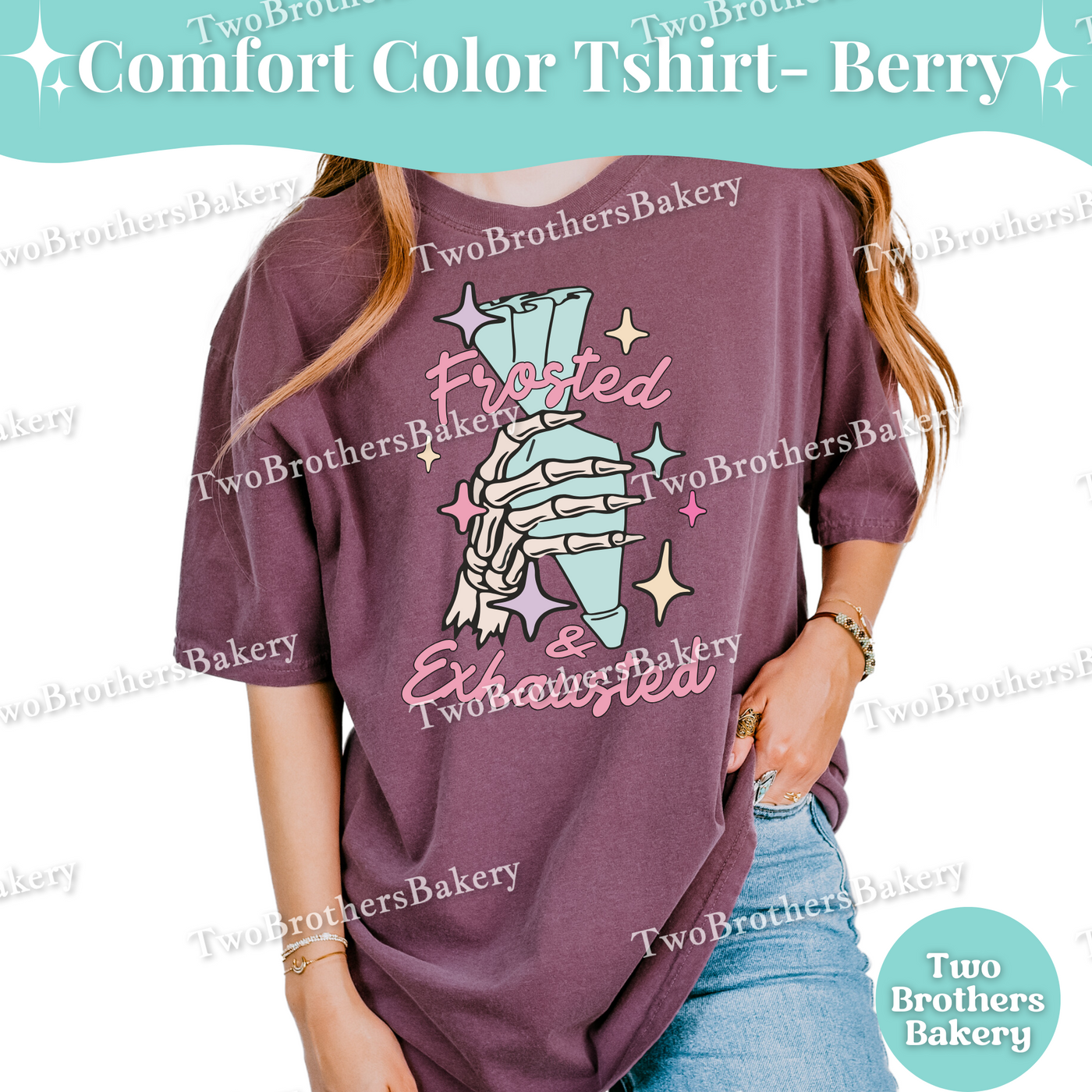 Frosted & Exhausted Shirt, Baking Tee, Skeleton Piping Bag Shirt, Tired Baker Gift, Cake Decorator Tee, Cookie Decorator, Baking Humor Gift