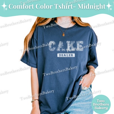 Cake Dealer Tee, Distressed Varsity Baking Tee, Matching Family Baking Tees, Cake Lover Gift, Mommy and Me Cake Tees, Cake Bakery, Cake Tee