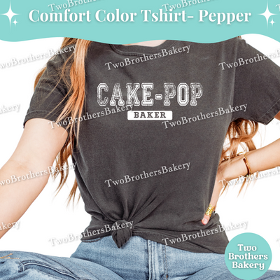 Cakepop Baker, Distressed Varsity Baking Tee, Matching Family Baking Tees, Cakepop Lover Gift, Mommy and Me Cakepop Tees, Cakepop Bakery