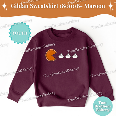 Kids Thanksgiving Pie Sweatshirt, Cute Fall Baking Top, Pumpkin Pie Game Tee, Autumn Baker Shirt, Youth Fall Pie Lover Crewneck, Pac Man Pie