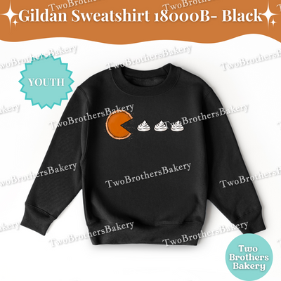 Kids Thanksgiving Pie Sweatshirt, Cute Fall Baking Top, Pumpkin Pie Game Tee, Autumn Baker Shirt, Youth Fall Pie Lover Crewneck, Pac Man Pie