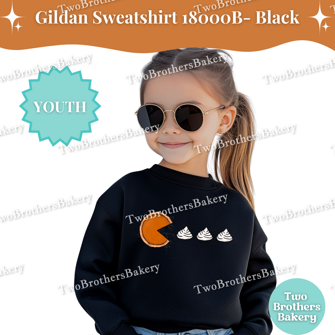 Kids Thanksgiving Pie Sweatshirt, Cute Fall Baking Top, Pumpkin Pie Game Tee, Autumn Baker Shirt, Youth Fall Pie Lover Crewneck, Pac Man Pie