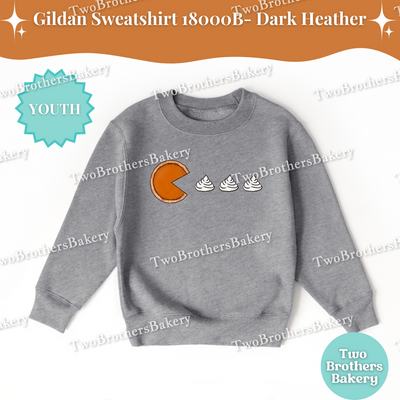 Kids Thanksgiving Pie Sweatshirt, Cute Fall Baking Top, Pumpkin Pie Game Tee, Autumn Baker Shirt, Youth Fall Pie Lover Crewneck, Pac Man Pie