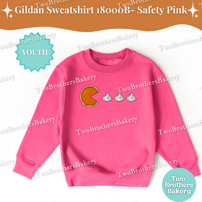 Kids Thanksgiving Pie Sweatshirt, Cute Fall Baking Top, Pumpkin Pie Game Tee, Autumn Baker Shirt, Youth Fall Pie Lover Crewneck, Pac Man Pie