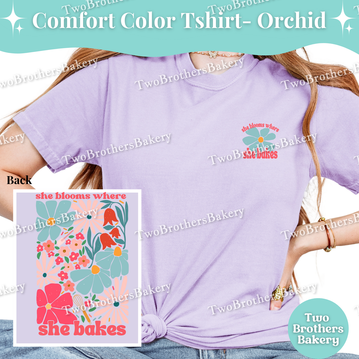 She Blooms Where She Bakes, Spring Summer Baking T-Shirt, Retro Floral Baker Tee, Comfort Colors Baking Shirt, Mom Baker, Motivational Baker