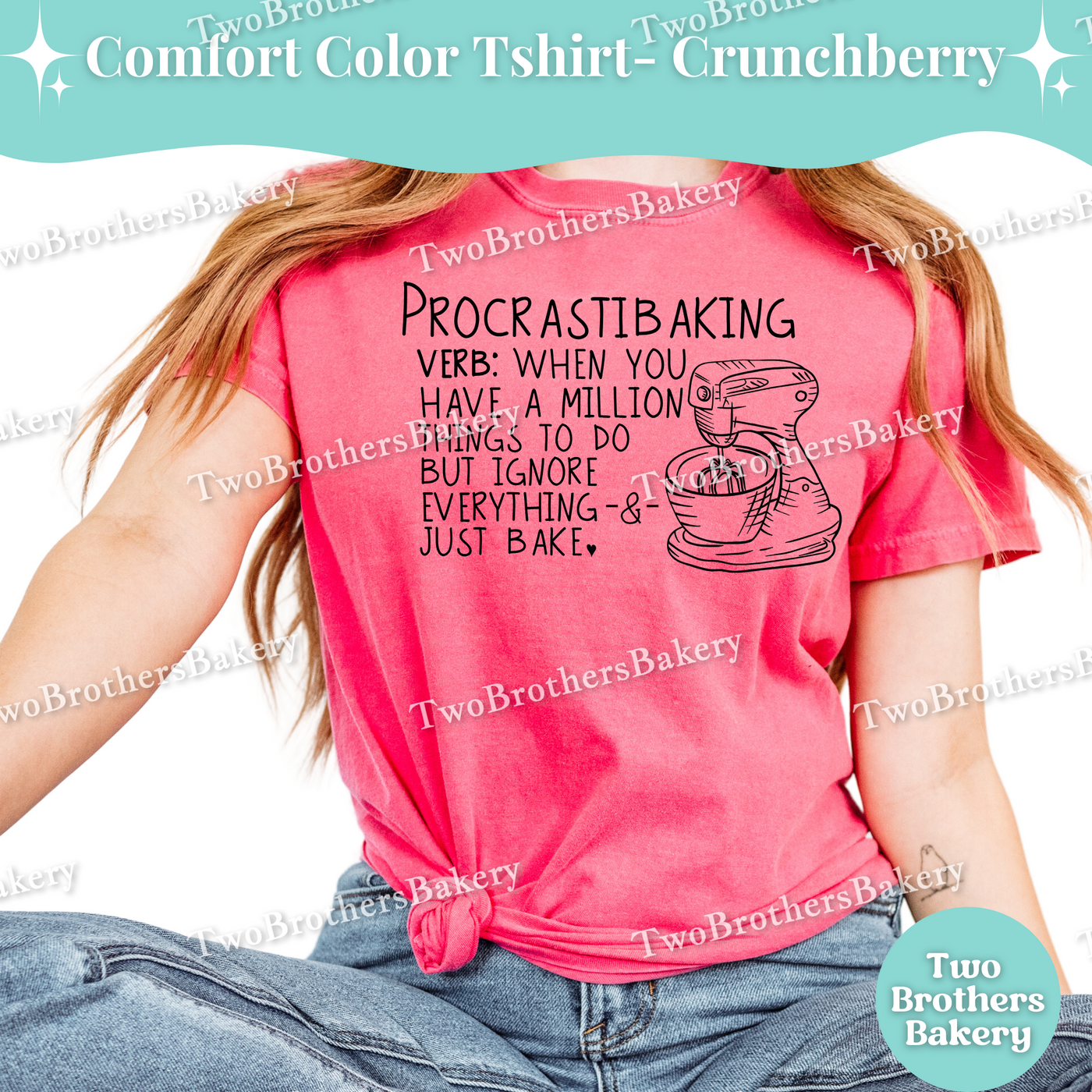 Procrastibaking T-Shirt, Funny Baker Shirt, Baking Tee, Gift for Procrastinators, Cottage Bakery Tee, Baking Lover Gift, Baking Humor Tshirt
