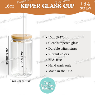 Fall Macaron Glass Cup, 16oz Sipper with Bamboo Lid & Straw, Pumpkin Pie, Autumn Drinkware for Bakers, Pumpkin Spice, Thanksgiving Lovers