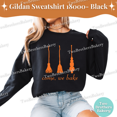 Come We Bake Sweatshirt, Hocus Pocus Baking Shirt, Witch Broom Scribe Halloween Crewneck, Cottage Baker Fall Sweatshirt, Witchy Baker