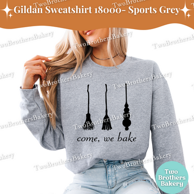 Come We Bake Sweatshirt, Hocus Pocus Baking Shirt, Witch Broom Scribe Halloween Crewneck, Cottage Baker Fall Sweatshirt, Witchy Baker