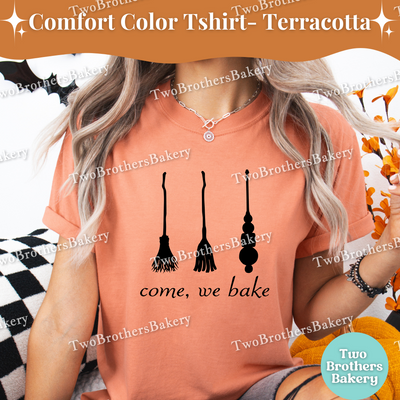 Come We Fly Shirt, Hocus Pocus Inspired Tee, Baking Witch, Witches Brooms, Baking Scribe, Spooky Baker, Cute Halloween Baking, Witchy Tee