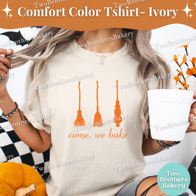 Come We Fly Shirt, Hocus Pocus Inspired Tee, Baking Witch, Witches Brooms, Baking Scribe, Spooky Baker, Cute Halloween Baking, Witchy Tee