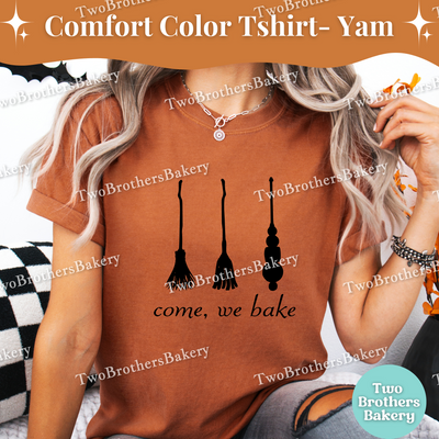 Come We Fly Shirt, Hocus Pocus Inspired Tee, Baking Witch, Witches Brooms, Baking Scribe, Spooky Baker, Cute Halloween Baking, Witchy Tee