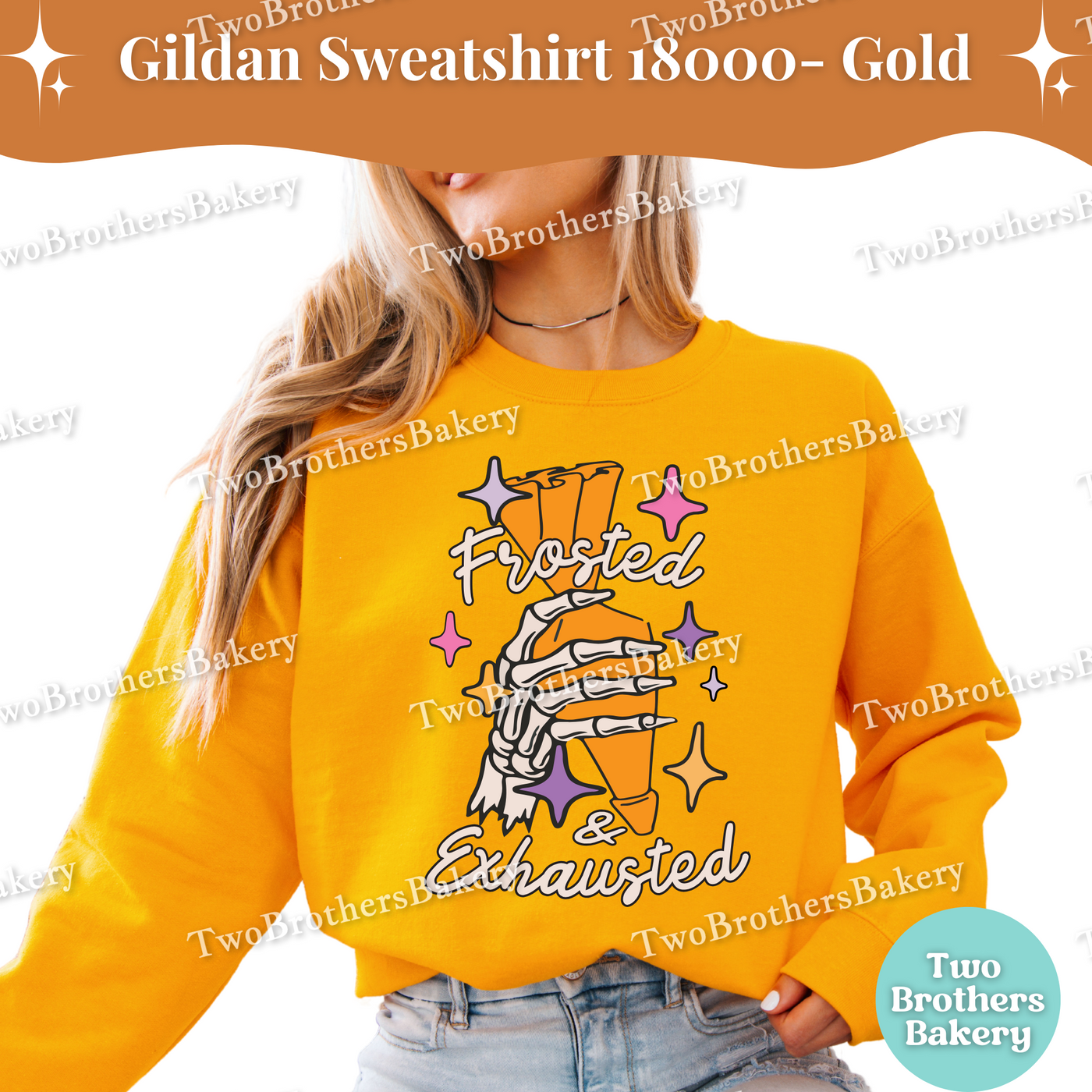 Frosted and Exhausted Halloween Baking Sweatshirt, Baking Skeleton, Fall Baking Pullover, Skeleton Hand, Halloween Baker, Spooky Baker