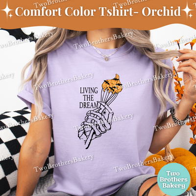 Living The Dream Tee, Skeleton Hand, Halloween Baking Shirt, Fall Baking, Spooky Baker Tshirt, Halloween Baker Gift, Halloween Sprinkles