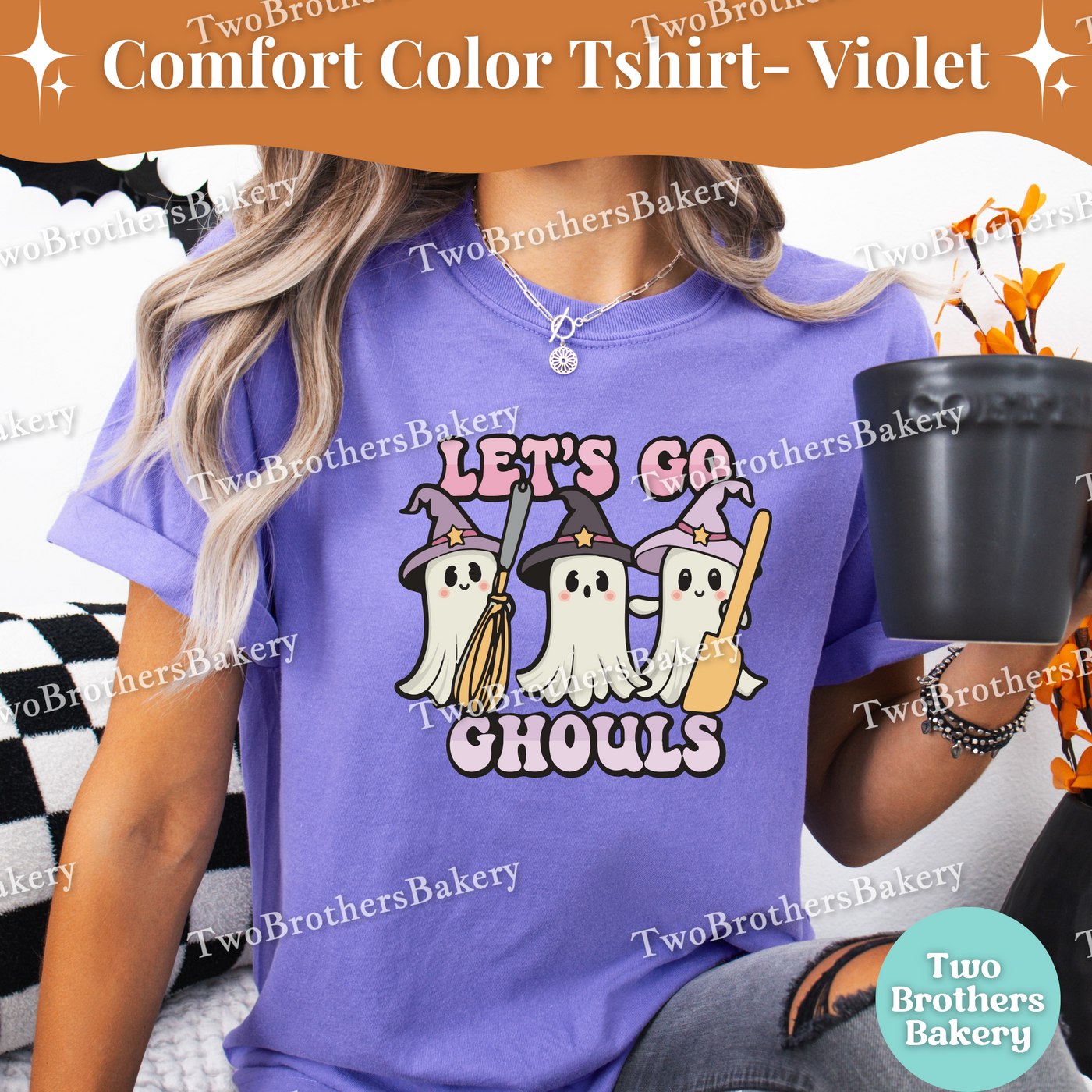 Lets Go Ghouls, Halloween Baking Shirt, Cute Ghost Baker Witch Tee, Fall Baking T-Shirt, Cute Halloween Tee, Ghost Baker Tee, Spooky Baker