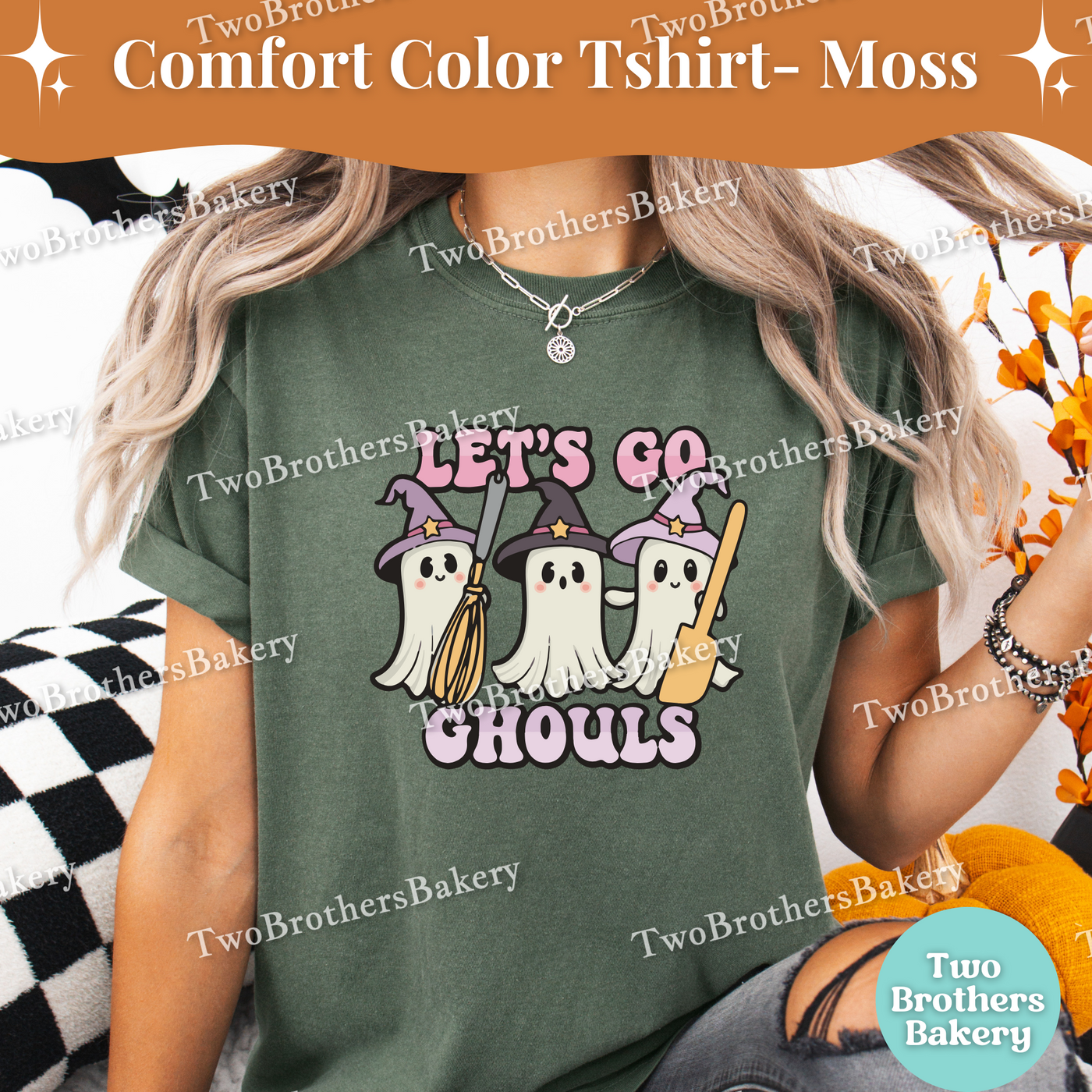 Lets Go Ghouls, Halloween Baking Shirt, Cute Ghost Baker Witch Tee, Fall Baking T-Shirt, Cute Halloween Tee, Ghost Baker Tee, Spooky Baker