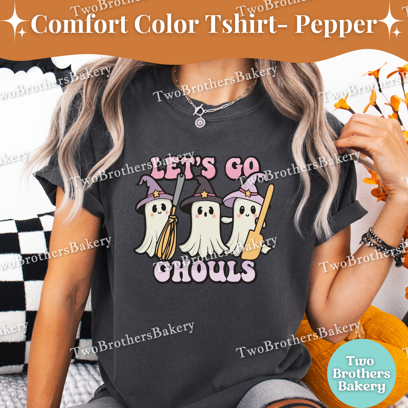 Lets Go Ghouls, Halloween Baking Shirt, Cute Ghost Baker Witch Tee, Fall Baking T-Shirt, Cute Halloween Tee, Ghost Baker Tee, Spooky Baker