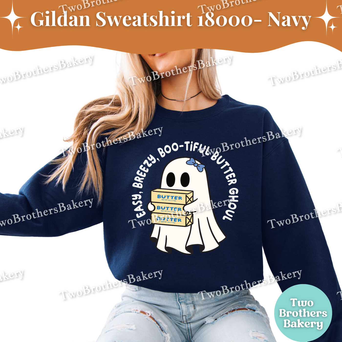 Easy Breezy Boo-tiful Butter Ghoul, Cute Halloween Baking Crewneck, Cottage Bakers, Fall Baking Top, Butter Sweatshirt, Halloween Baking Top