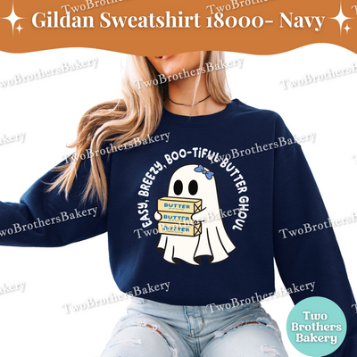 Easy Breezy Boo-tiful Butter Ghoul, Cute Halloween Baking Crewneck, Cottage Bakers, Fall Baking Top, Butter Sweatshirt, Halloween Baking Top